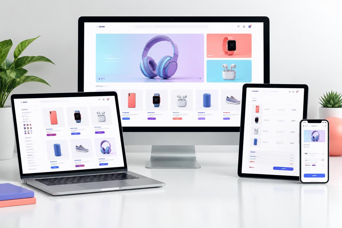 E-commerce Website Template digital product mockup